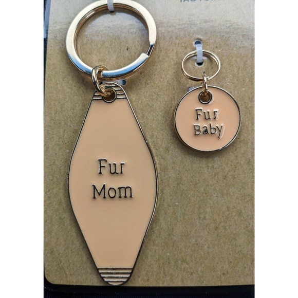 4/$20 Enamel Keychain & Matching Dog puppy Tag Fur Mom Baby Set - Picture 1 of 3